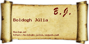 Boldogh Júlia névjegykártya