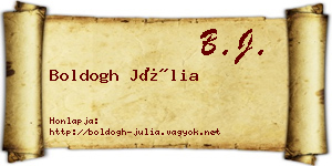 Boldogh Júlia névjegykártya